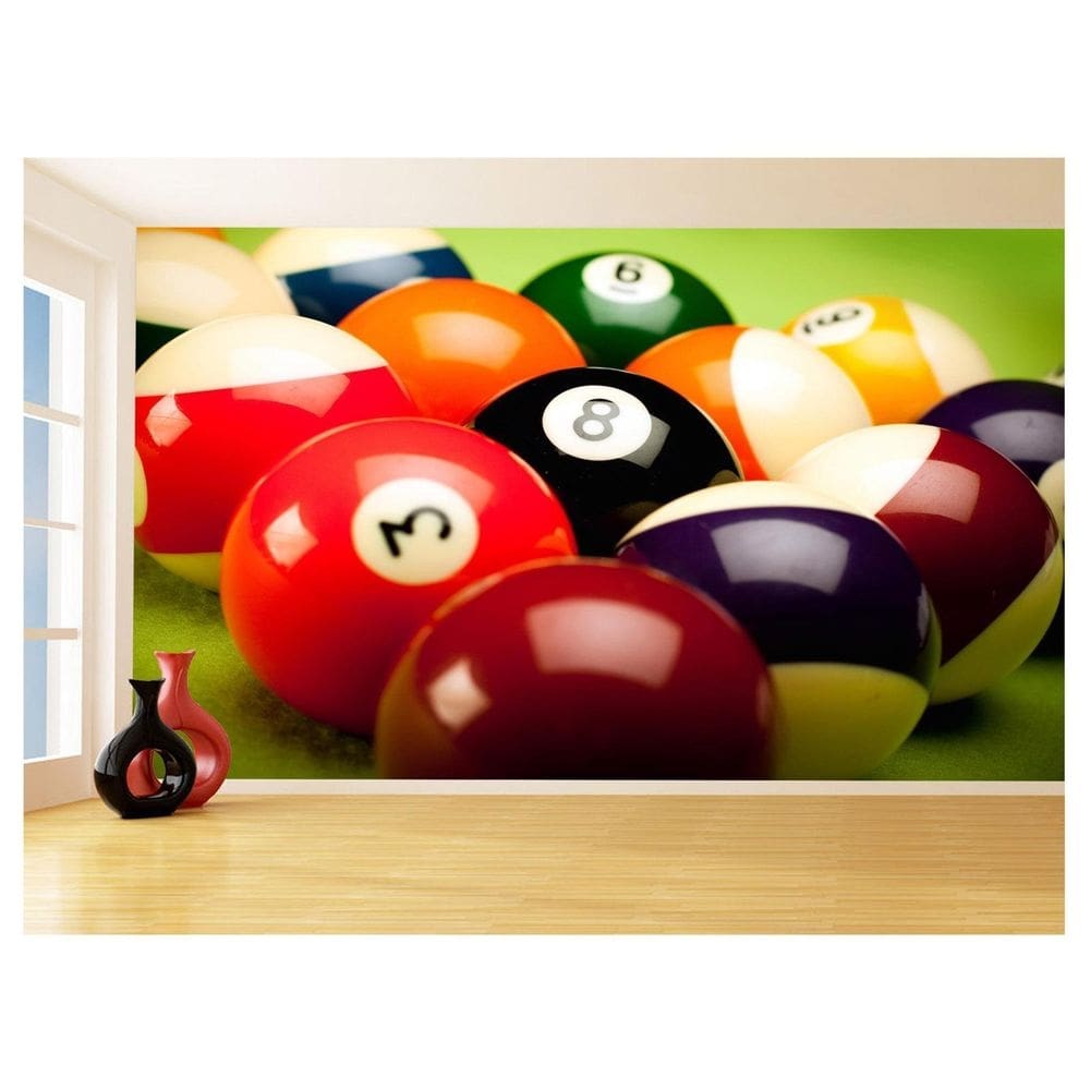 Papel De Parede 3D Salão De Jogos Bilhar Sinuca 3,5M Jcs04