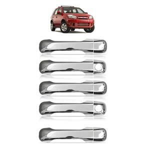 Kit aplique cromado capa maçanetas + traseira ecosport 2006
