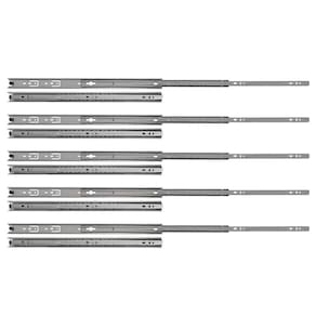 Kit 10 corrediças telescópicas 50cm 25kg para gaveta 5 pares