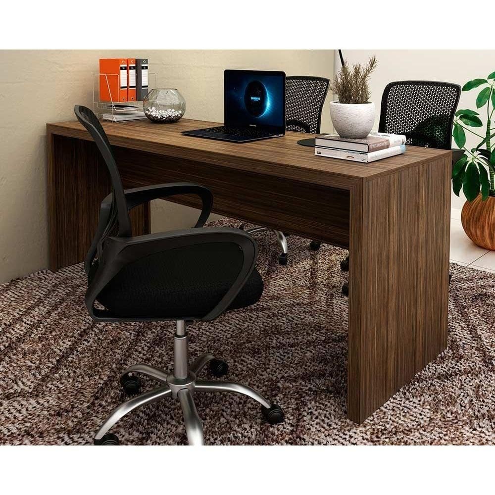 Mesa de Escritório ME4185 180cm Nogal - Tecno Mobili