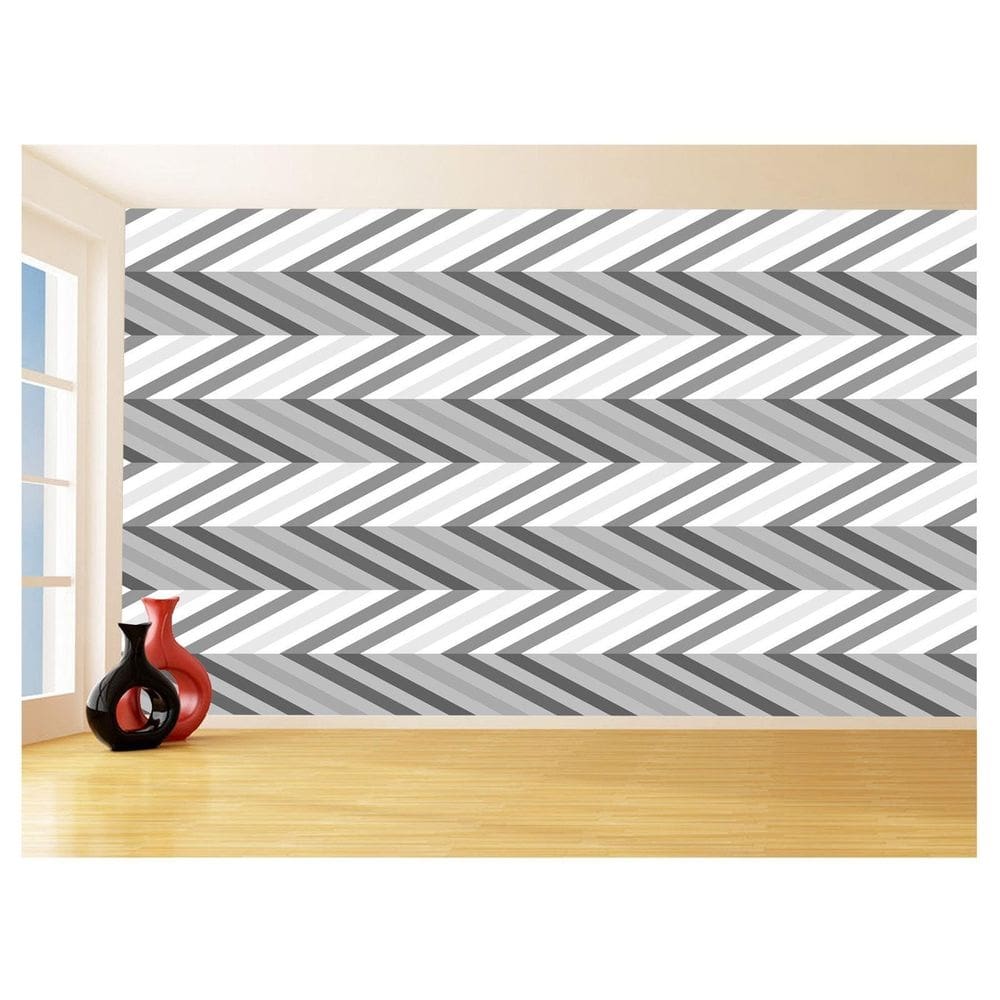 Papel De Parede 3D Sala Chevron Zig Zag Listras 3,5M Zig07