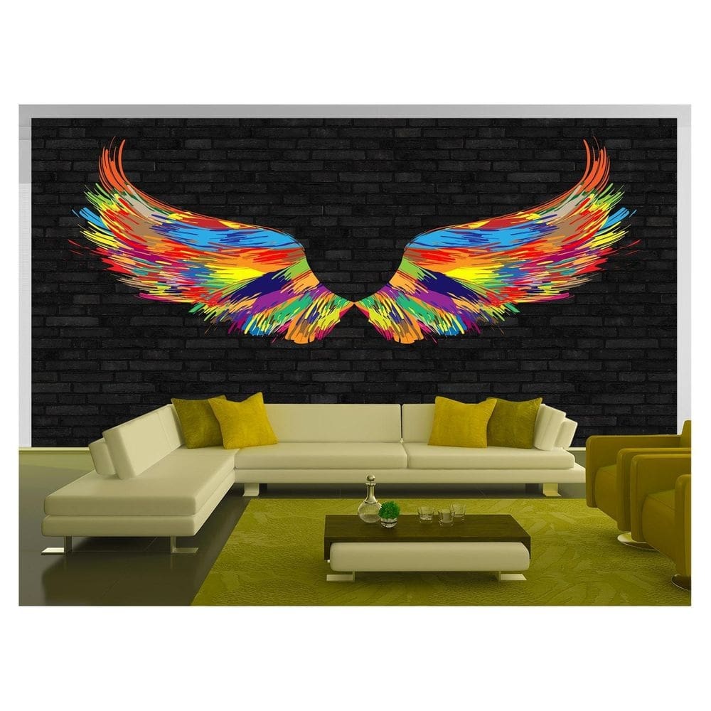 Papel De Parede 3D Arte Asas Selfie Insta Cores 3,5M Tra425