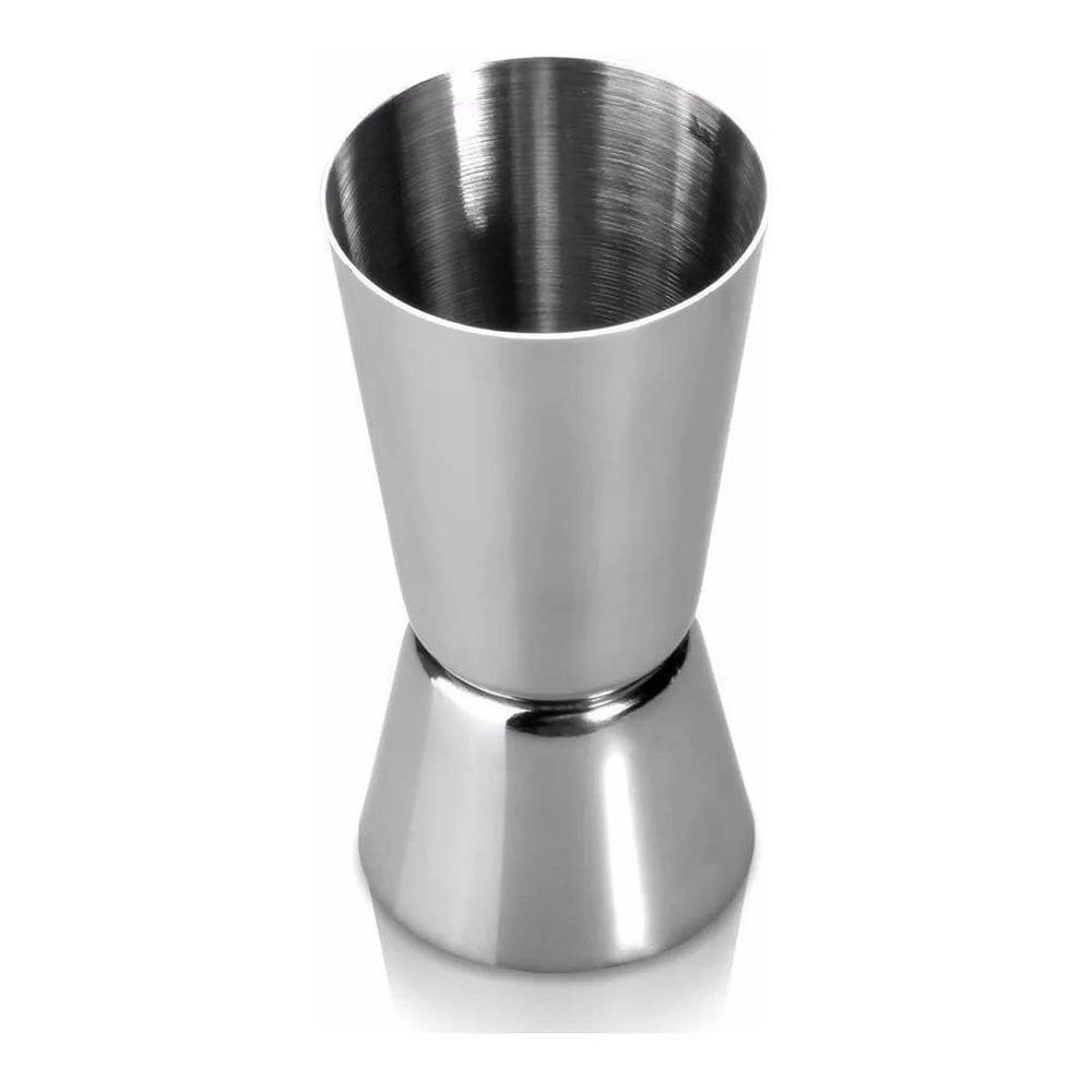 Dosador jigger bartender duplo 25ml x 50ml aço inox