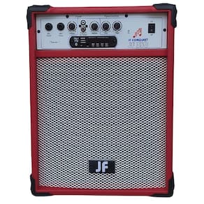 Caixa de som multiuso jf 350 fm/usb/sd/bluetooth vermelho
