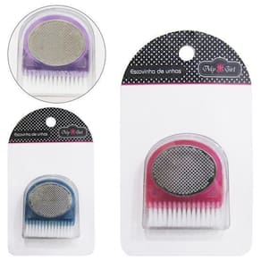 Escova unha pedicure 3 em 1 pedra pome ralador color cartela