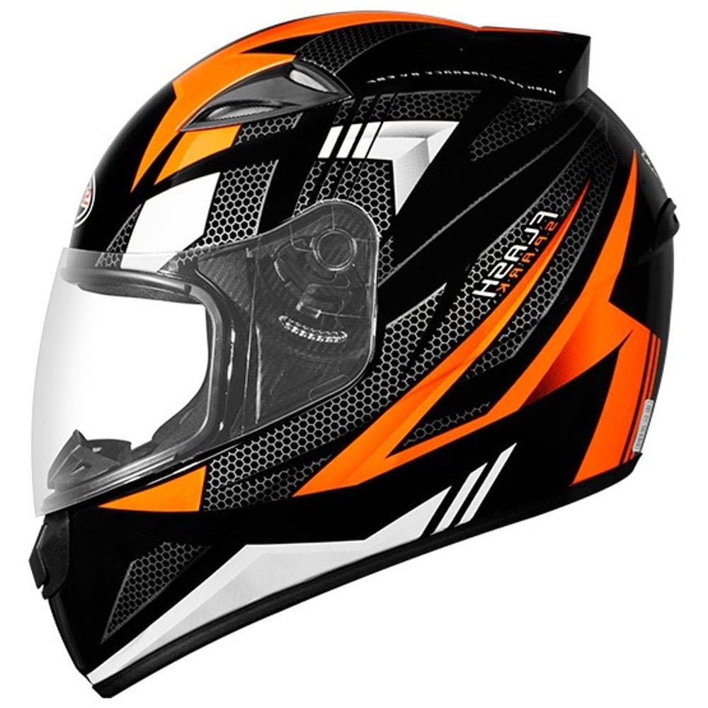 Capacete Ebf New Spark Flash Preto e Laranja