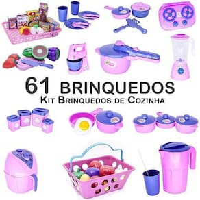 Kit cozinha panela mercado batedeira fogão air fryer 61p