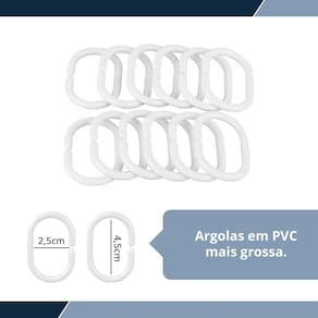1 cortina box banheiro pvc grossa antimofo ilhós az 140x230