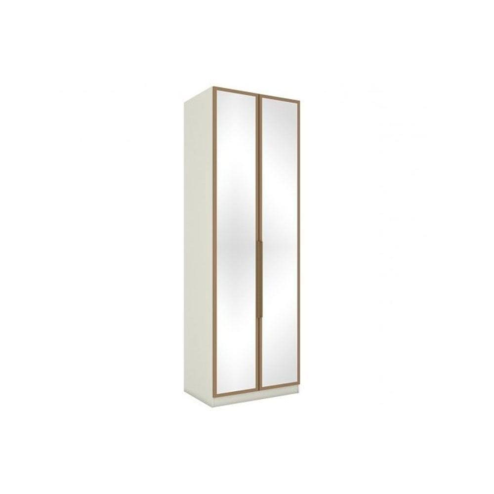 Modulado de Quarto Guarda Roupa 2 Portas c/ Espelho MC04 Seletto Areia/Jequitibá - Henn