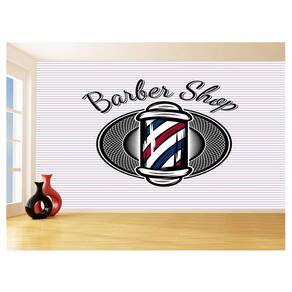 Papel De Parede 3D Barbearia Barber Shop Logo 3,5M Brb17