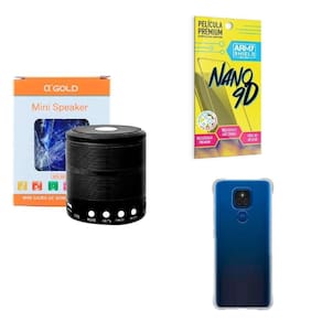 Kit caixa de som + capinha motorola e7 plus + película 9d
