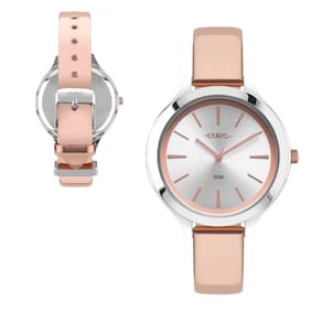 Relogio feminino euro pulseira prata/rose eupc21jac/5j