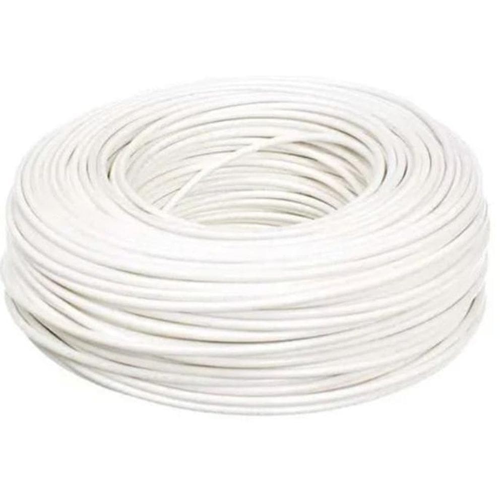 Fio cabo flexível 6mm branco - 100 metros