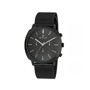 Relógio masculino slim grafite cronógrafo pulseira telinha
