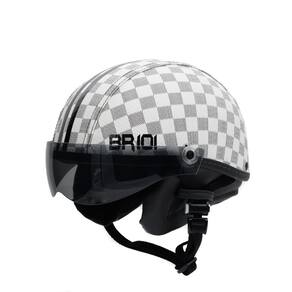 Capacete coquinho br 101 xadrez branco vision fume g
