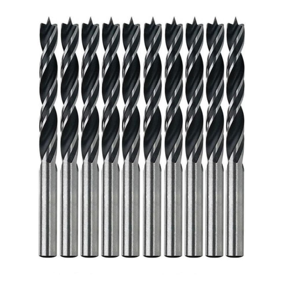 Kit 10 brocas de madeira 3 pontas 4 mm fertak 1231