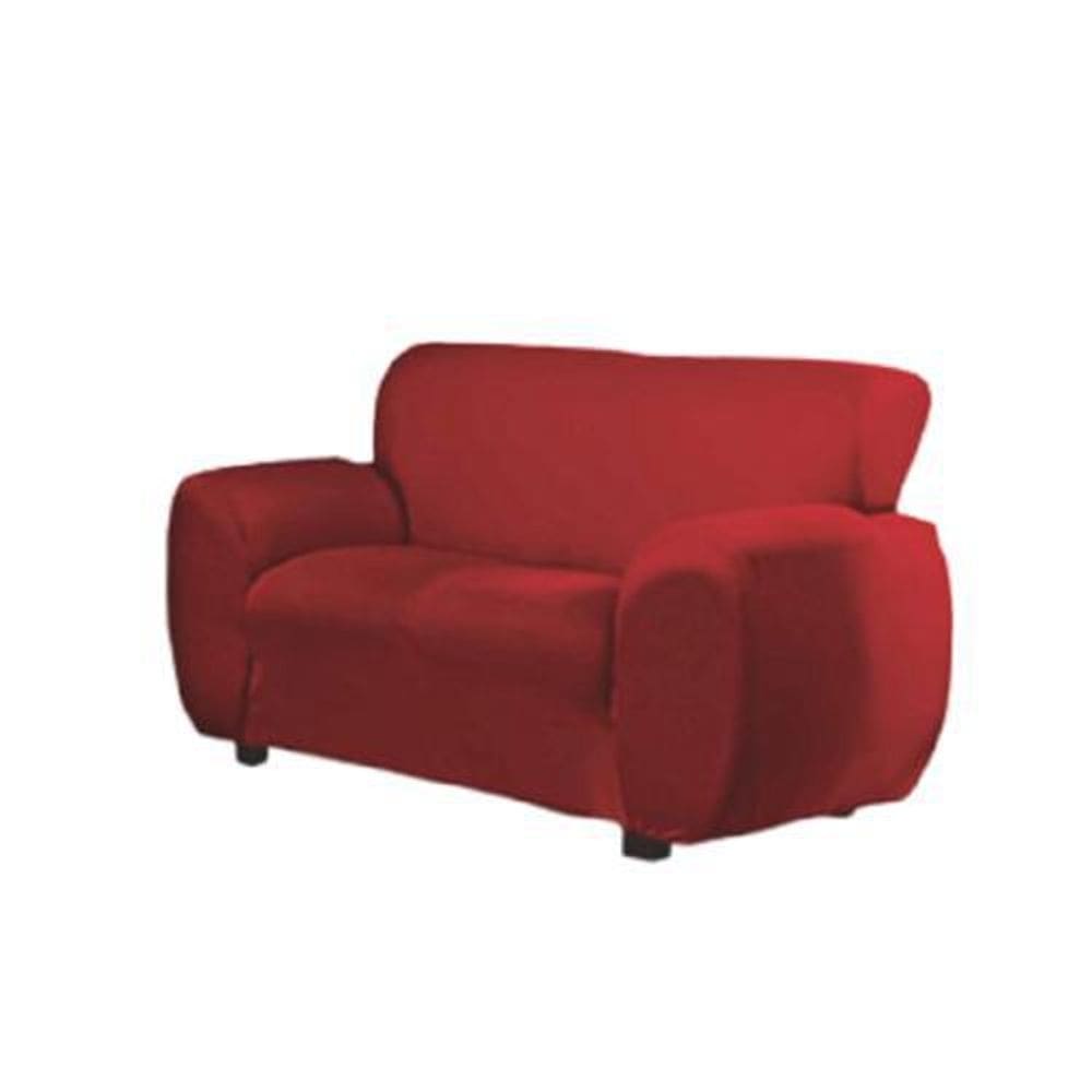 Capa de sofá agarradinha 2 lugares vermelho