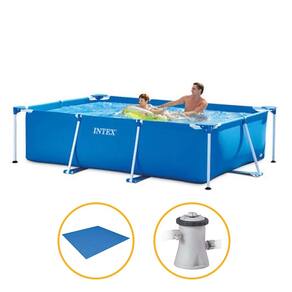 Piscina Estrutural Retangular 2.282 Litros com Filtro e Forro Intex 220v