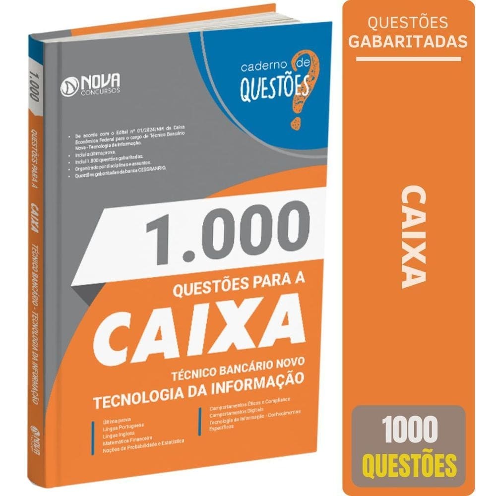 Caderno questões gabaritadas a caixa 2024 técnico bancário