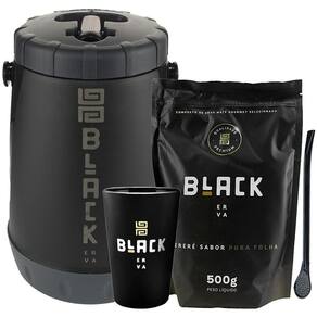 Kit tereré black erva garrafa cuia bomba erva pura folha