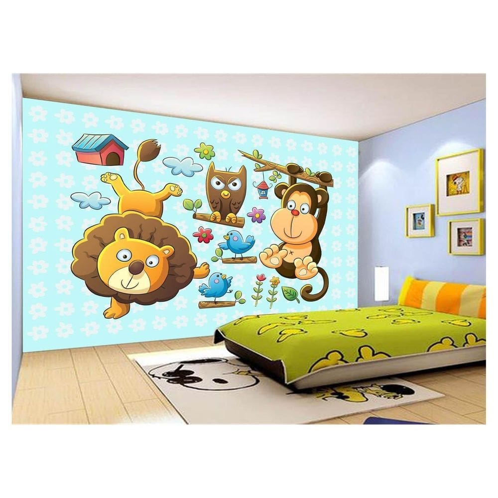 Papel De Parede Infantil Zoo Safari Leão Baby 3,5M Azs245