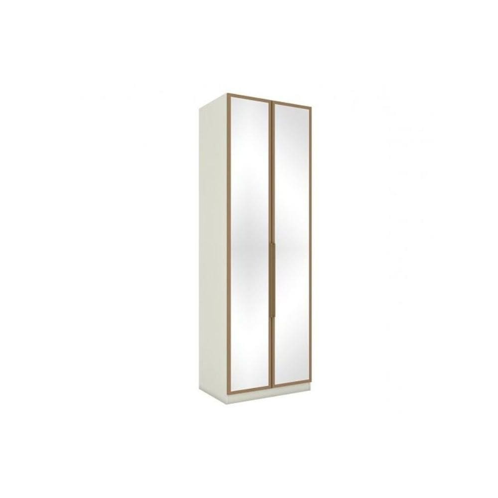 Modulado de Quarto Guarda Roupa c/ 2 Portas 3 Gavetas e Espelho MC04 Seletto Areia/Jequitibá - Henn