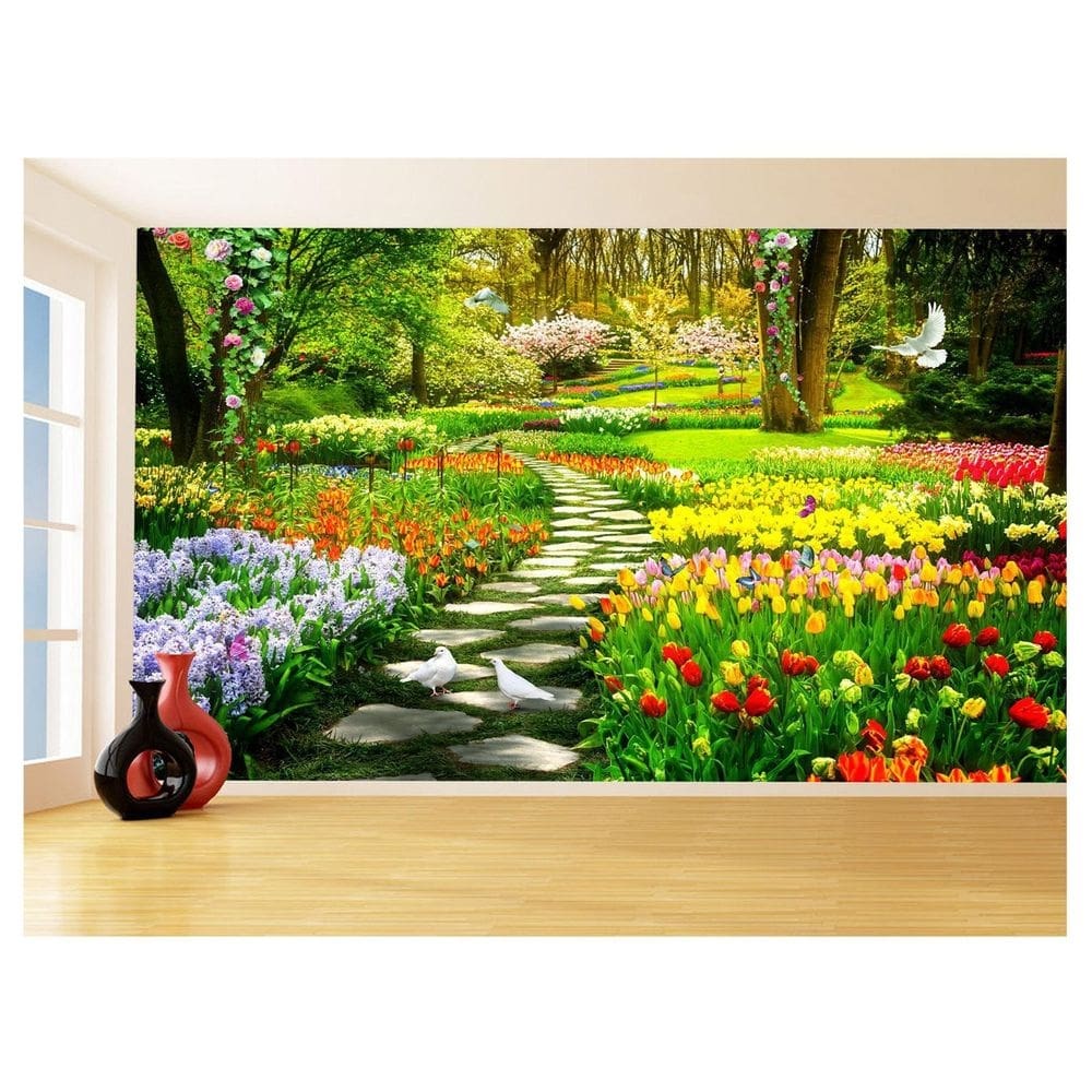 Papel De Parede 3D Estrada Caminho Paisagem 3,5M Nes141