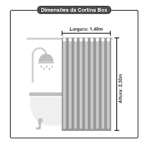 2 cortina box banheiro pvc grossa antimofo ilhós pt 140x230
