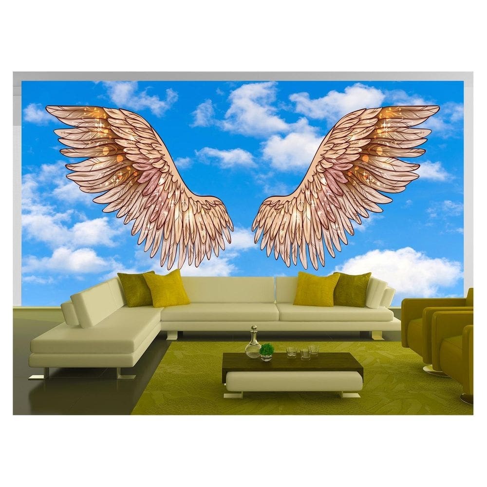 Papel De Parede 3D Arte Asas Selfie Insta Cores 3,5M Tra338