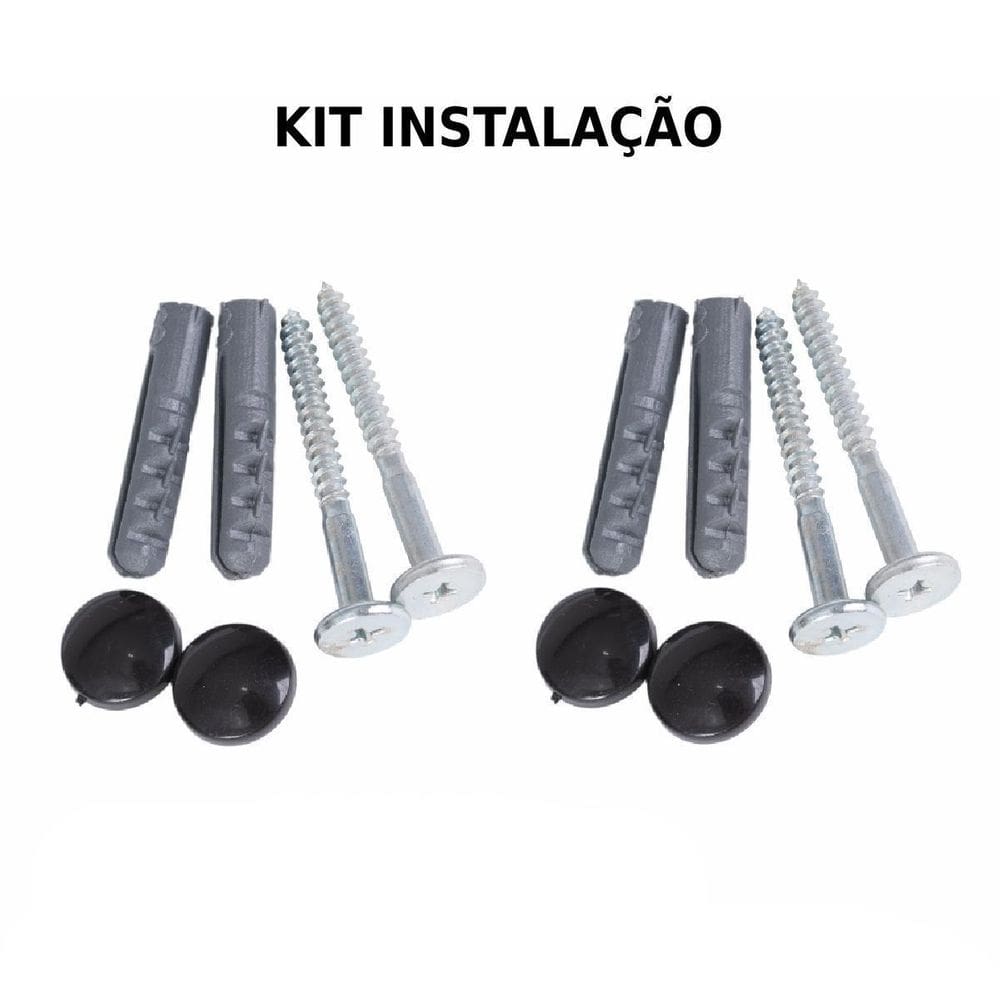 Nicho sala prateleira dupla amêndoa mdf 100cm base branca