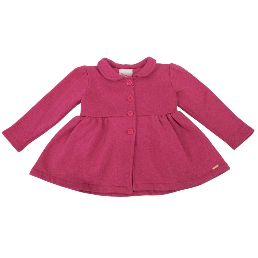 Casaco moleton grosso infantil menina Mon Sucrê pink