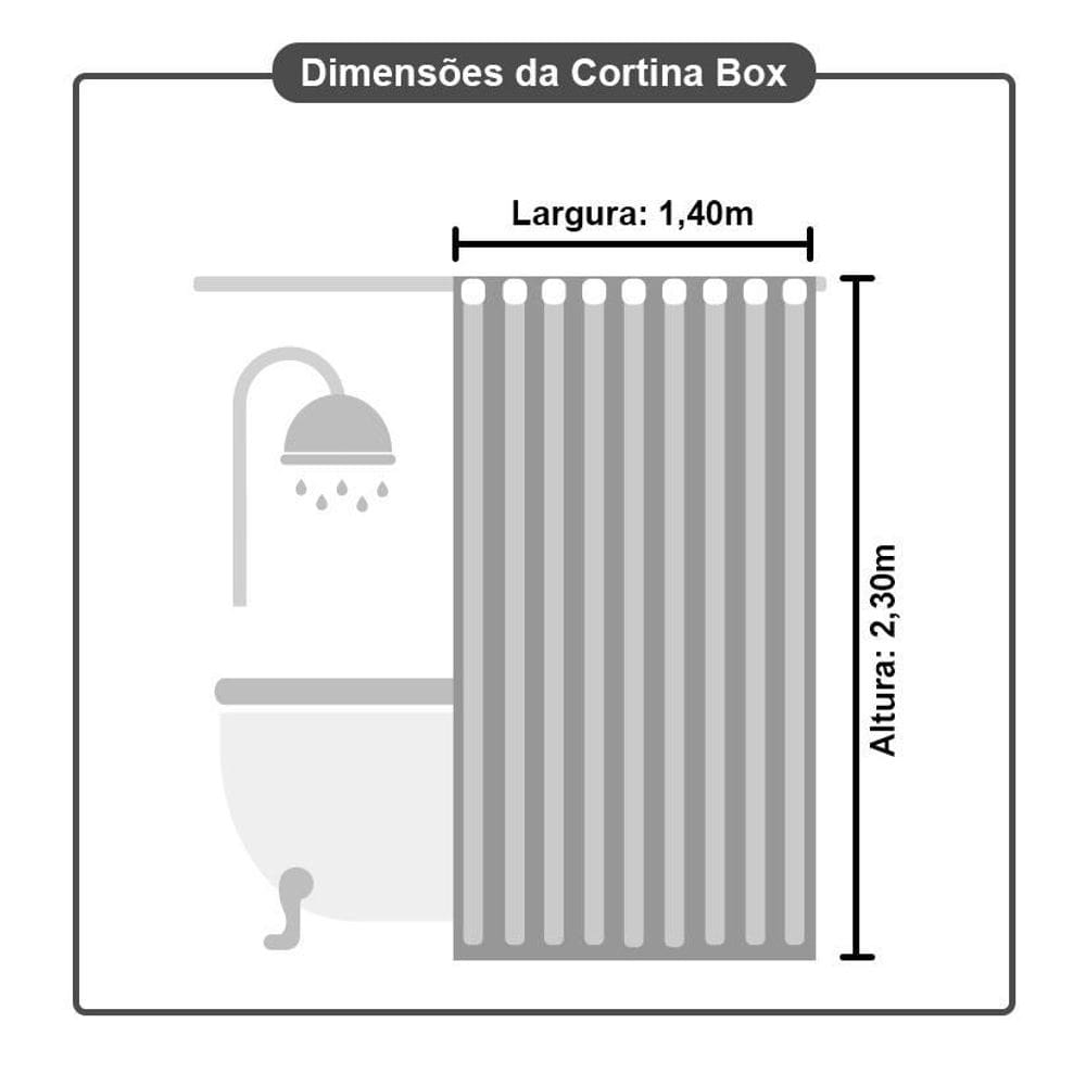 2 cortina box banheiro pvc grossa antimofo ilhós pt 140x230