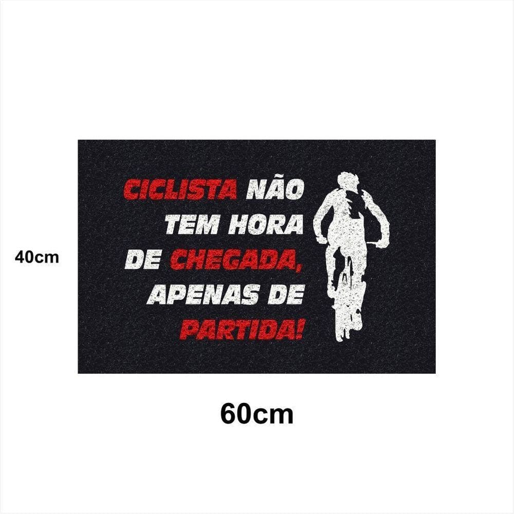 Tapete capacho ciclista 60x40 bicicleta casa entrada apto