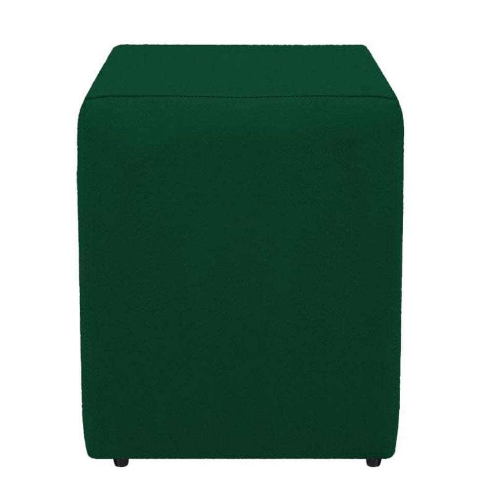 Puff quadrado cubo decorativo suede verde para sala quarto