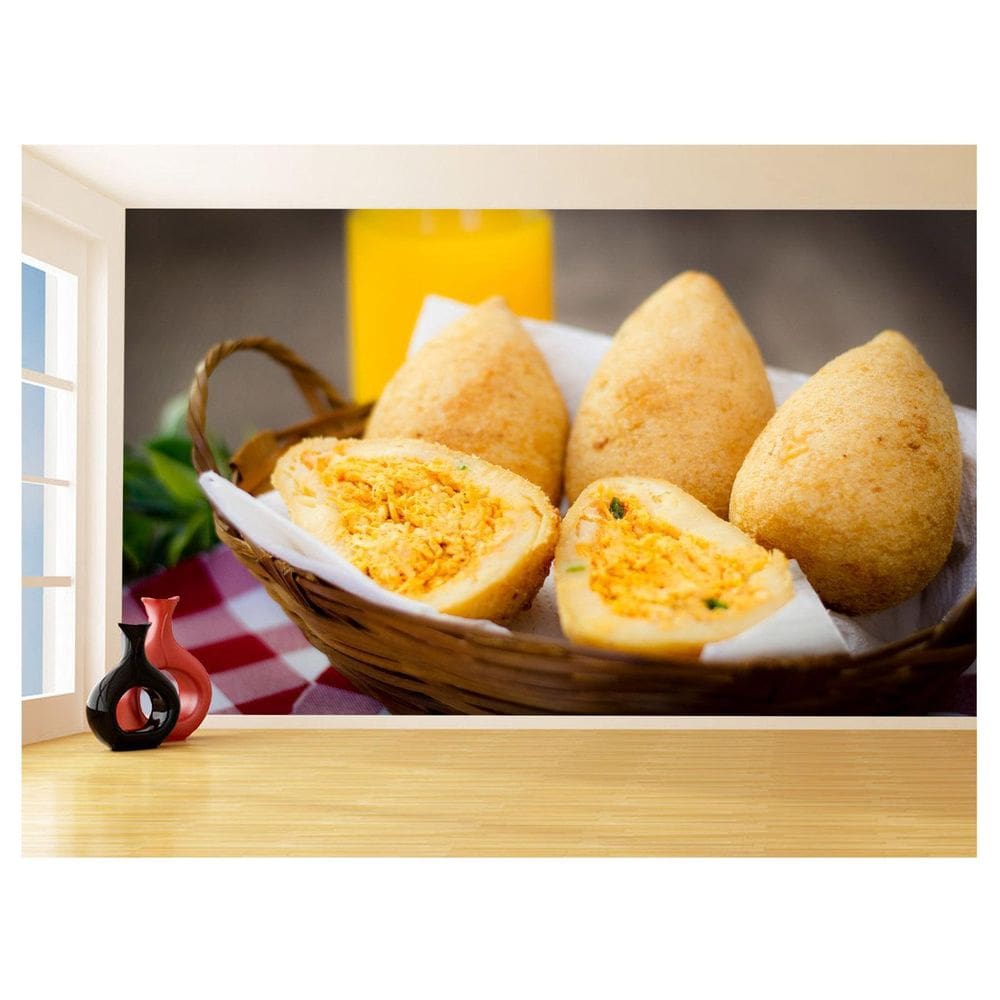 Papel De Parede Alimentos Salgados Coxinha Bar 3,5M Al528