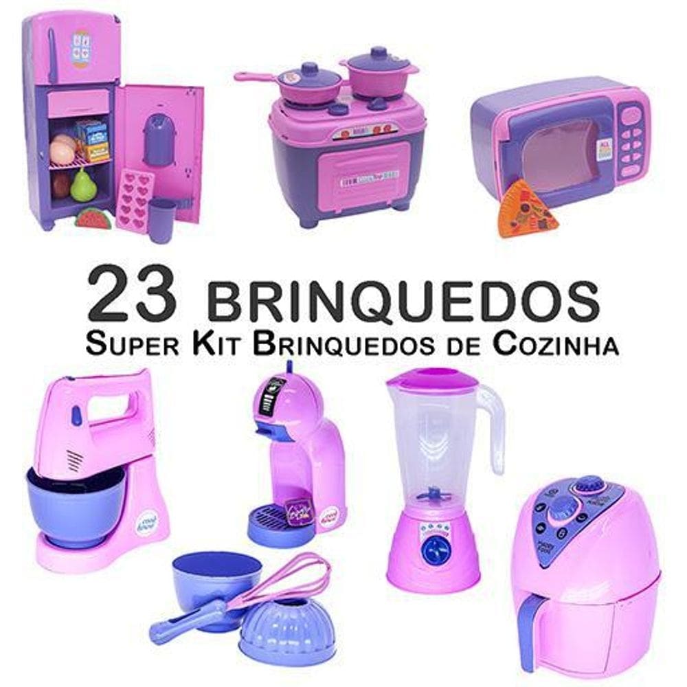 Kit infantil forma fue geladeira fogão microondas panela 23p