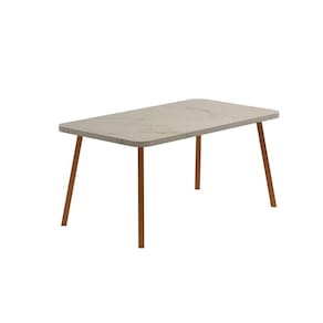 Mesa de Sala Jantar Stellar 1597 Aço c/Tampo Madeirado 160x90cm Petra/Rose - Carraro