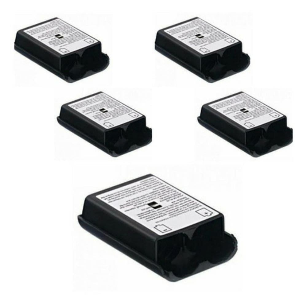 Kit 5x tampa suporte pilha bateria controle xbox 360 preto