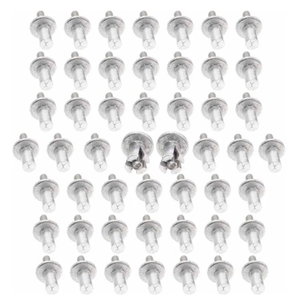 Rebites Fixadores Grampos Em Aluminio 7Mm - Kit 100 Peças
