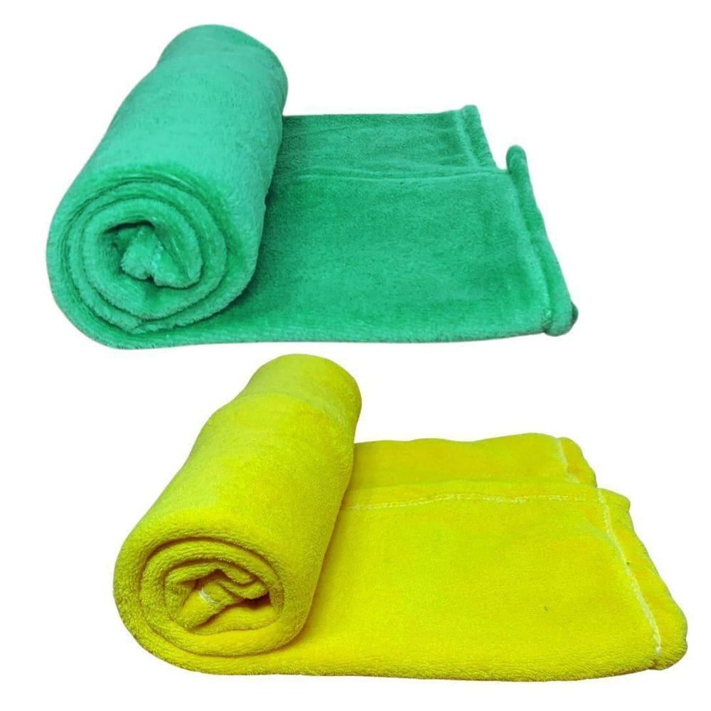 Kit 2 mantas pet cor verde e amarela