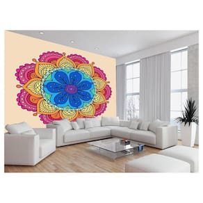 Papel De Parede 3D Arte Mandala Cores Relax Spa 3,5M Tra39