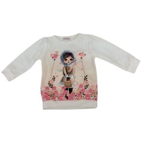 Blusão infantil fem Mon Sucrê off white/rosa