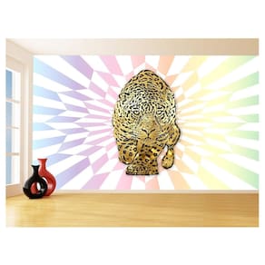Papel De Parede 3D Animais Pop Art Onça Pintada 3,5M Pxa83