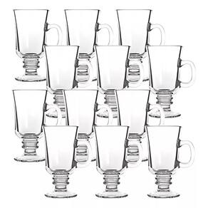 Caneca Para Cappuccino Taça Xícara De Vidro 230Ml 12 Peças