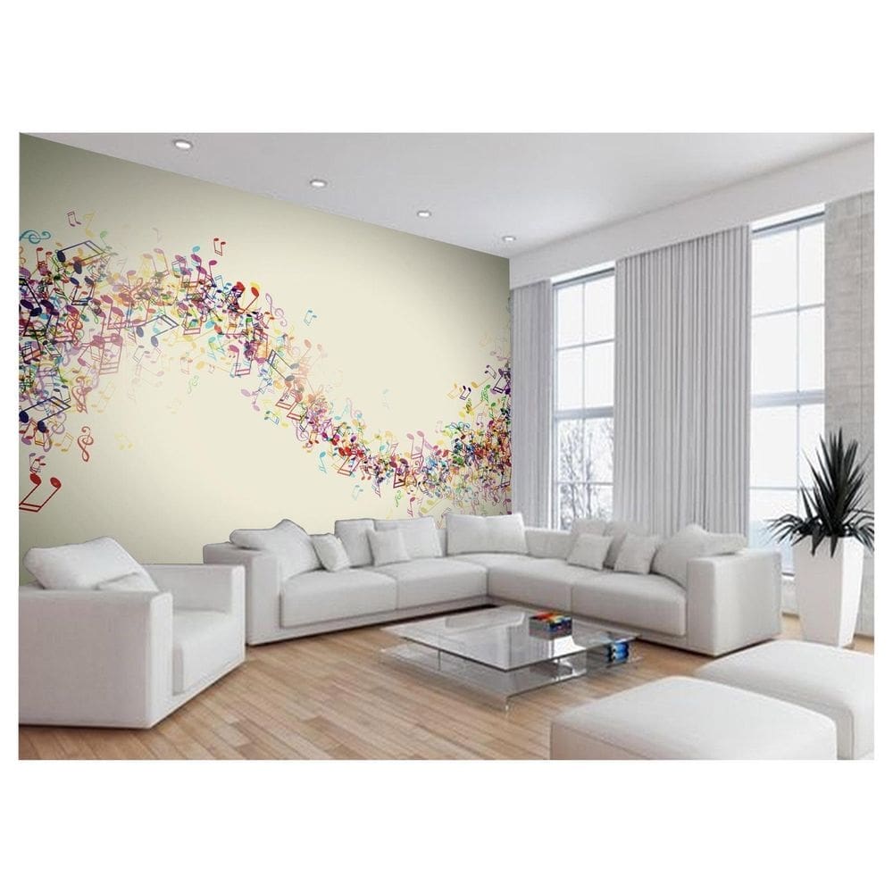 Papel De Parede Musica Notas Musicais Cor Arte 3,5M Mus51
