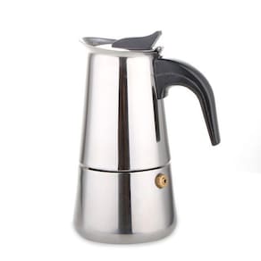 Cafeteira expresso italiana para 6 xícaras aço inox baquelite cabo