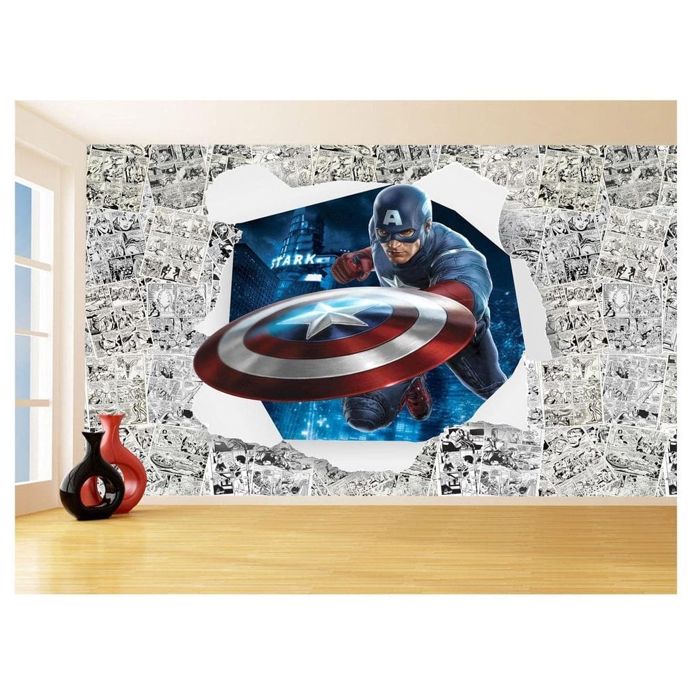 Papel De Parede 3D Heróis Página Quadrinhos Hq 3,5M Nhma181