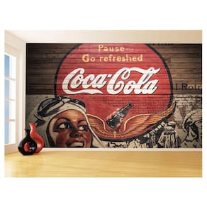 Papel De Parede 3D Cidade Antiga Mural Coca Cola 3,5M Cda93