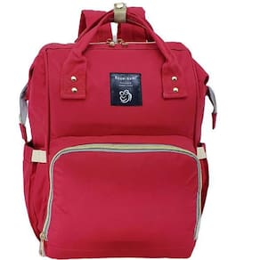 Mochila maternidade com porta mamadeira termico - vermelho
