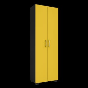 Livreiro Escritório Office 2 Portas Grandes Amarelo/Preto - Montanaris Decor